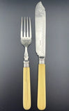 MAPPIN BROS Outstanding Silverplate Engraved 12 Pc Fish Set London 1865 - 1903