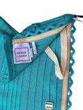HERVE LEGER Beautiful Emerald Strapless Bandage A-Line Scallop Mini Dress